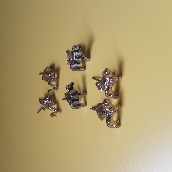 Set of 3 | Animal Stud Earrings | Zebra, Lion, Snake | EUC - Picture 6 of 6